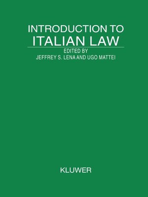 cover image of Introduction to Italian Law